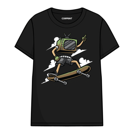 Camiseta unisex «Televisor Skater»