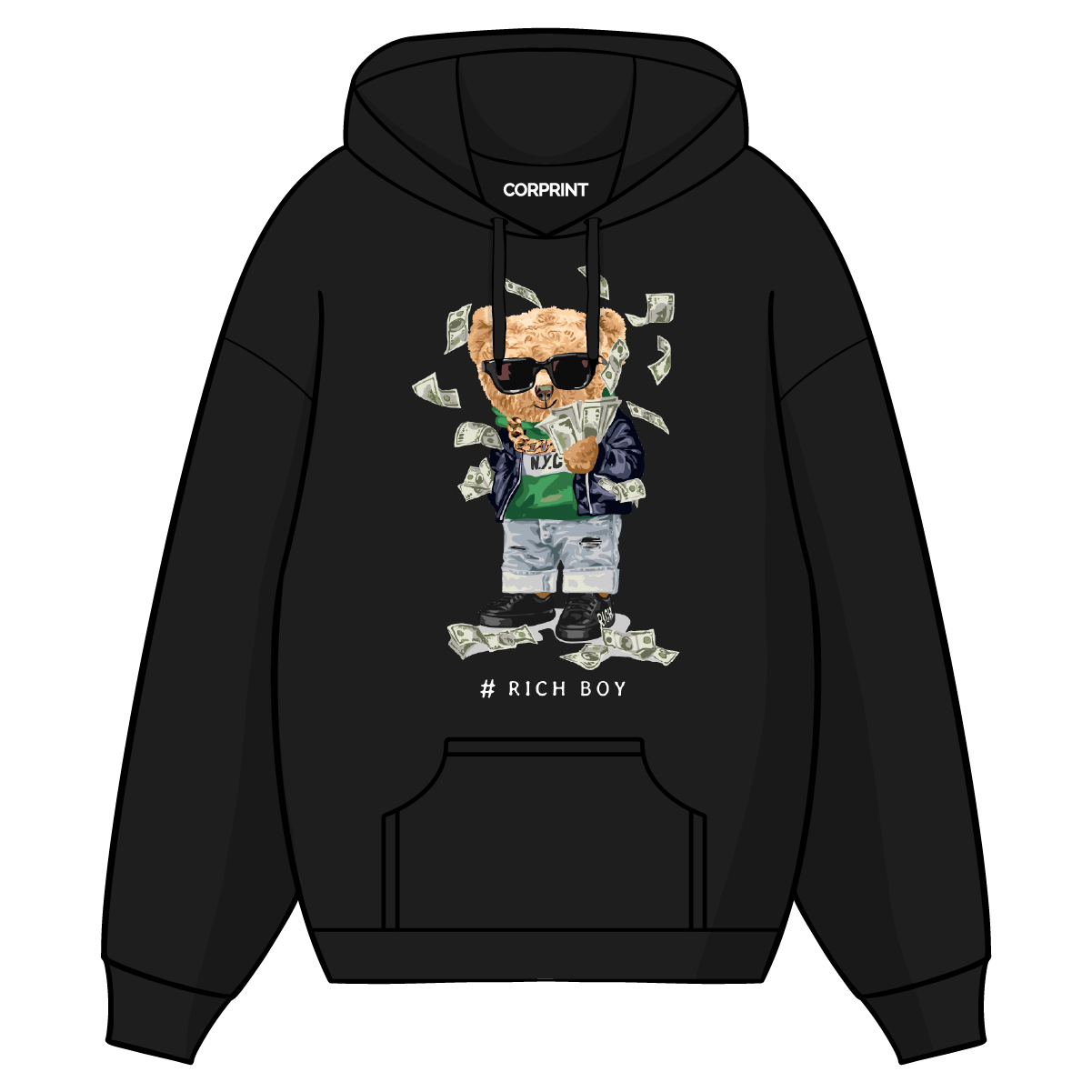 Sudadera con Capucha unisex "Rich Boy"