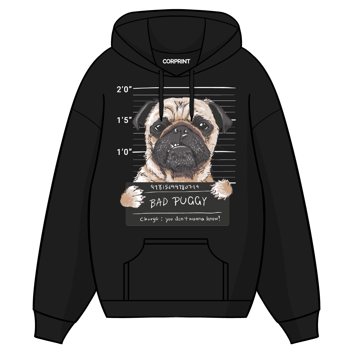 Sudadera con Capucha unisex "Bad Puggy"