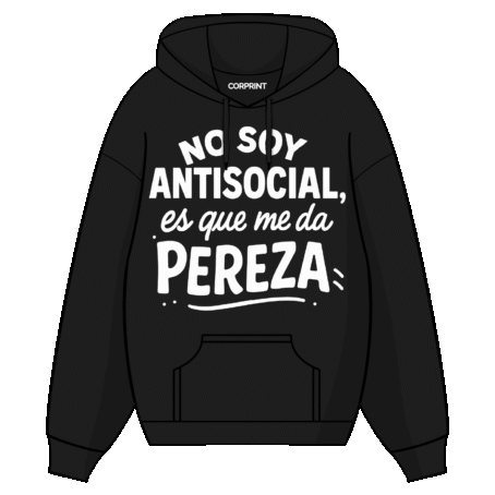 Sudadera con Capucha unisex “No Soy Antisocial”