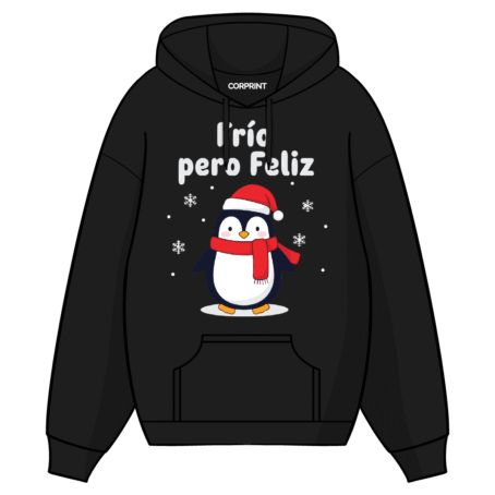 Sudadera con Capucha unisex “Frio pero Feliz”