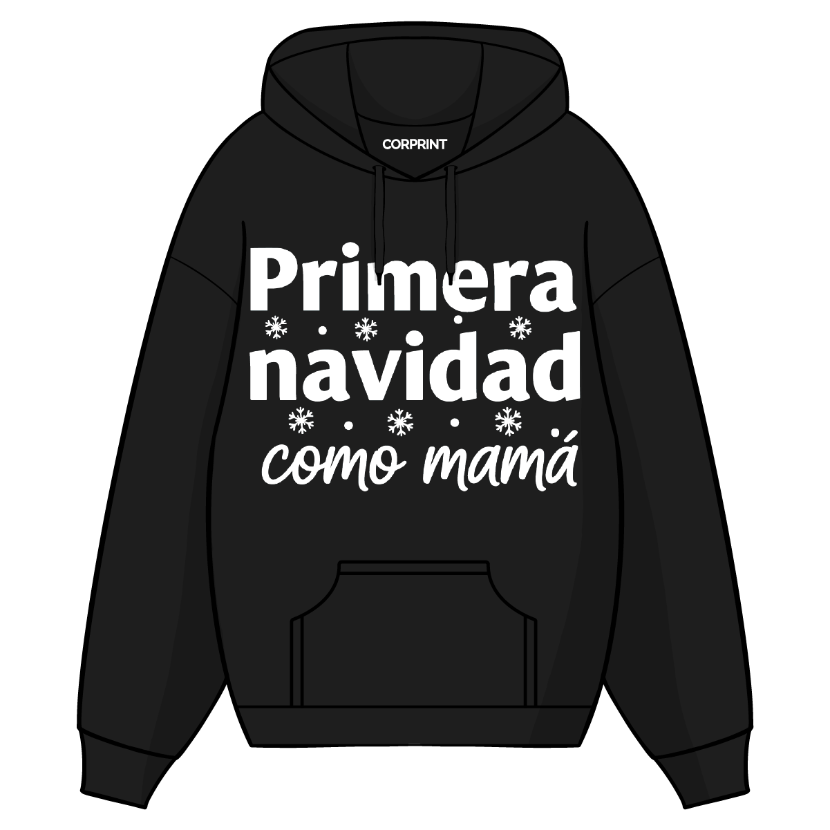 Sudadera con Capucha unisex "Primera navidad como mamá"